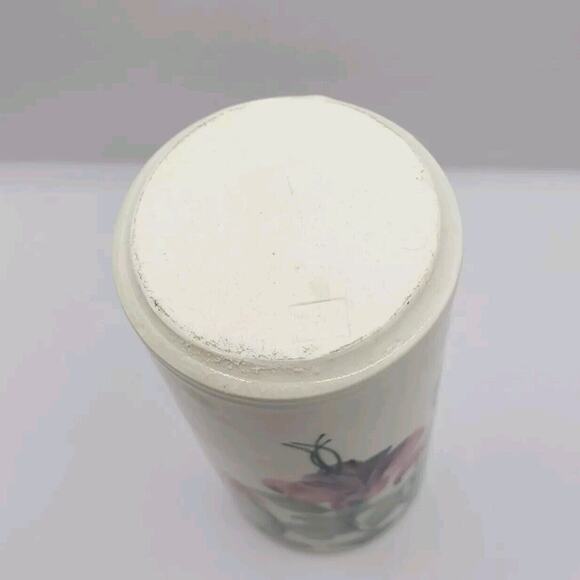 Linden Hills Pottery Signed Fuchsia Floral Cylindrical 6" Ceramic Vase - Picture 6 of 8